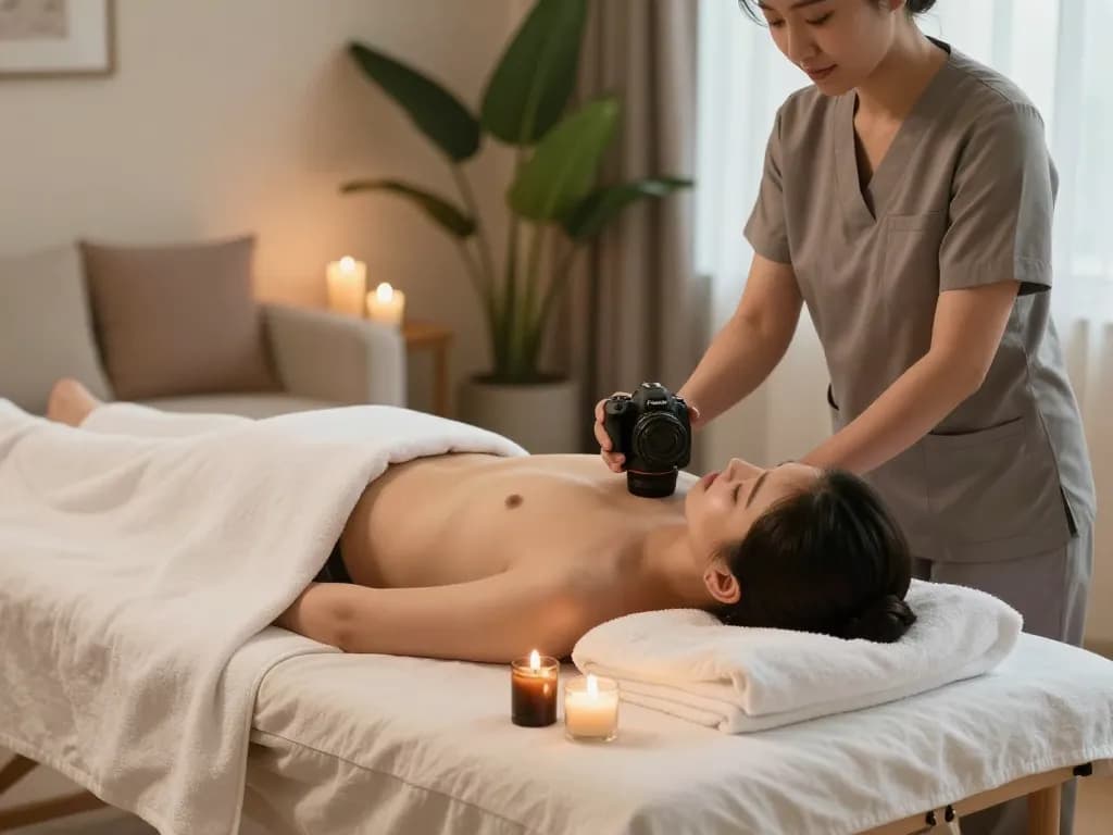 Experience 출장마사지 in a serene home setting, with a skilled therapist providing a relaxing massage.