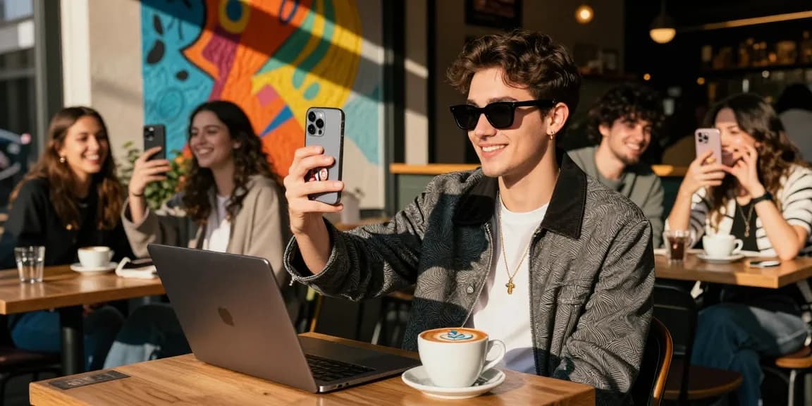 Find celebs I look like while enjoying coffee at a trendy café.