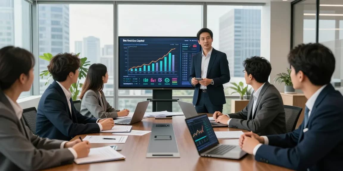 Third Eye Capital financial analyst presenting strategies in a corporate meeting room.
