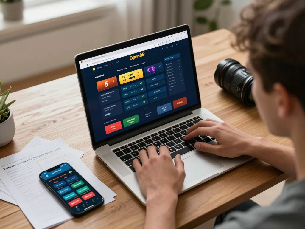 Engaged user navigating the Open88 trang chủ online betting options for strategic gameplay