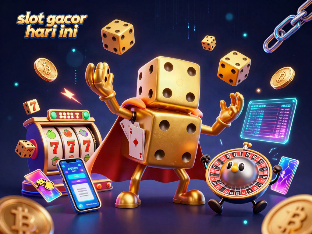 Experience slot gacor hari ini with a dynamic 3D illustration showcasing casino excitement!