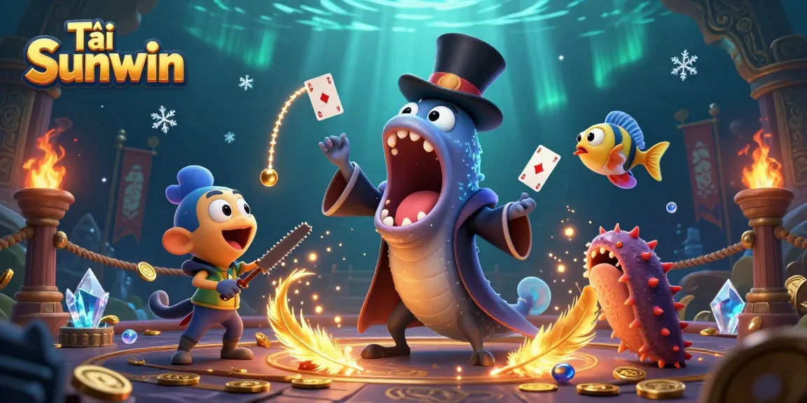 Tải Sunwin showcases an engaging 3D scene with unique sea creatures highlighting their gaming magic.