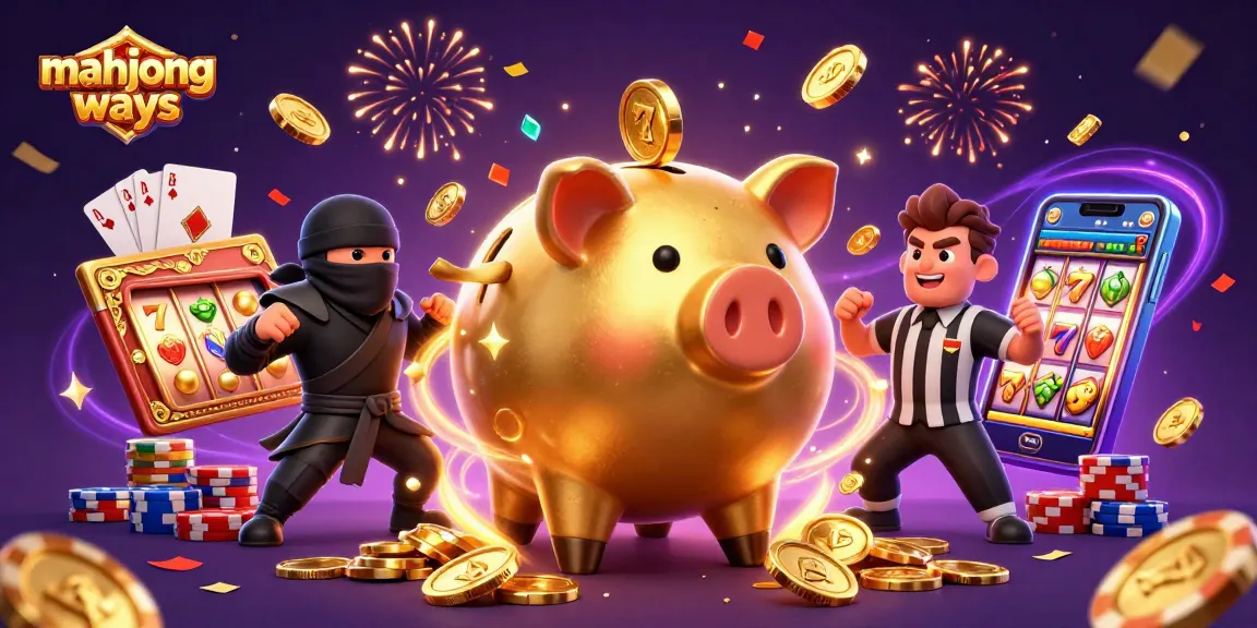 Spin the reels for mahjong ways as golden coins and gems cascade from a sumo wrestler!