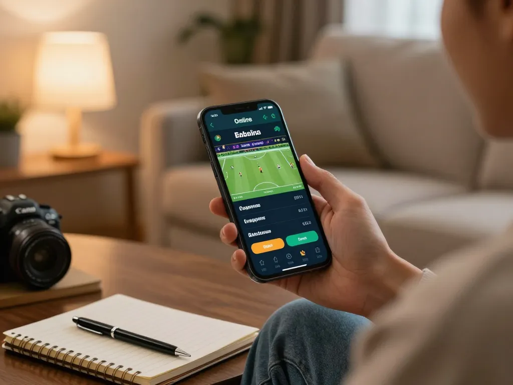 Engaging in sports betting with the sky88 mobile app, tracking live odds on a smartphone