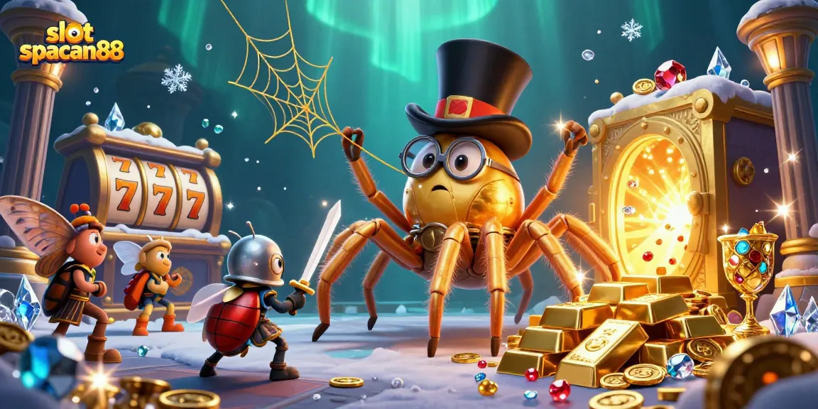 Spin and win with slot spaceman88, featuring vibrant characters and riches in a dynamic casino setting.