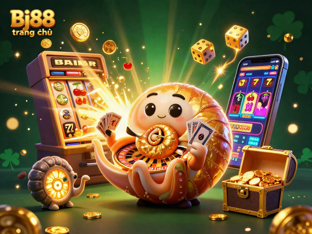 Spin and win with Bj88 trang chủ at the vibrant casino atmosphere in an enchanting 3D scene.