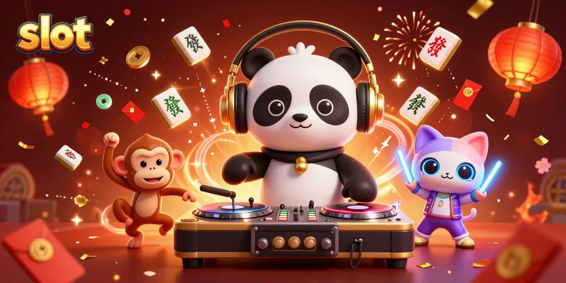 Slot yang mengasyikkan dengan panda DJ, monyet menari, dan kucing pesta di kasino.