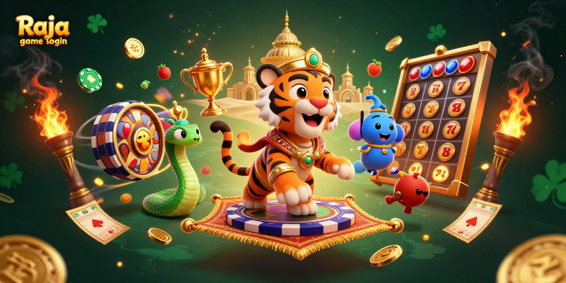 Experience exciting gameplay with Raja game login in a vibrant casino-themed scene filled with dynamic elements.