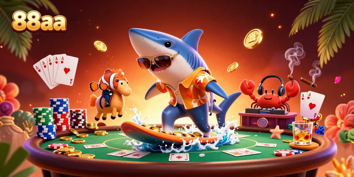 Engaging 88aa casino-themed scene with vibrant characters, poker chips, and immersive casino elements.