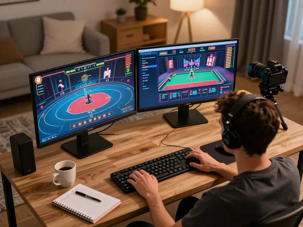 A player enjoying their gaming session on 98win com, showcasing a live dealer game and interactive setup.