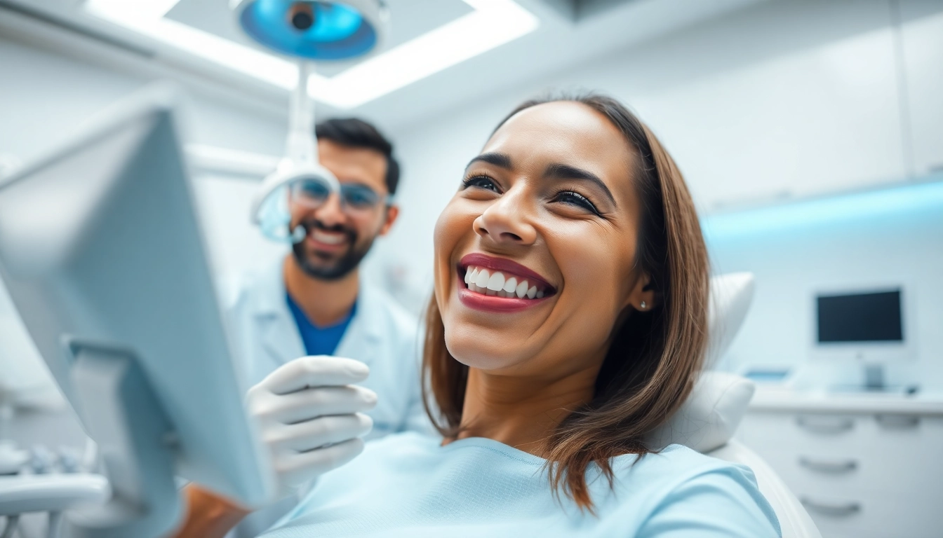 Enhancing smiles with newsmilelife in a modern dental clinic, showcasing technology and patient interaction.