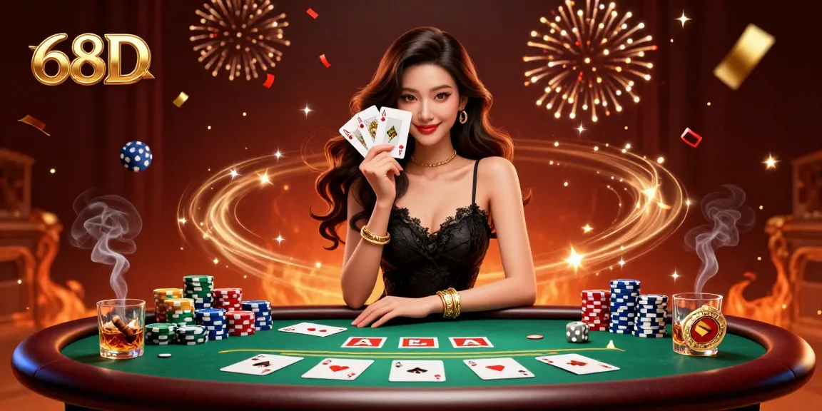 Experience thrilling poker excitement at 68D with elegant visuals and dramatic atmosphere.