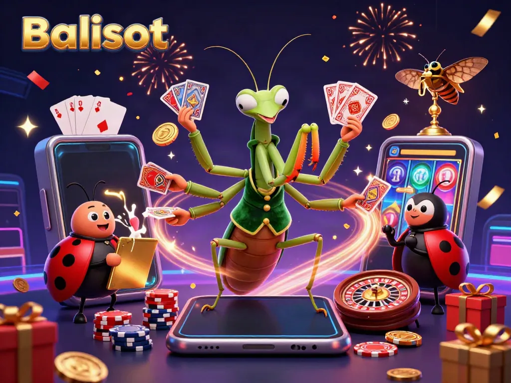 Experience Balislot excitement with dynamic casino elements and colorful characters in action.