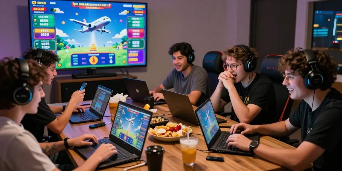 A group of enthusiastic players enjoying the aviator betway crash game with dynamic graphics and exciting gameplay elements.