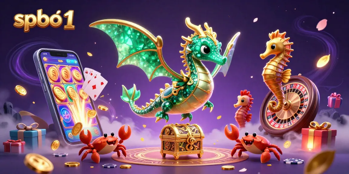 Experience the excitement of spbo 1 with this vibrant 3D casino-themed illustration, showcasing dynamic gameplay.