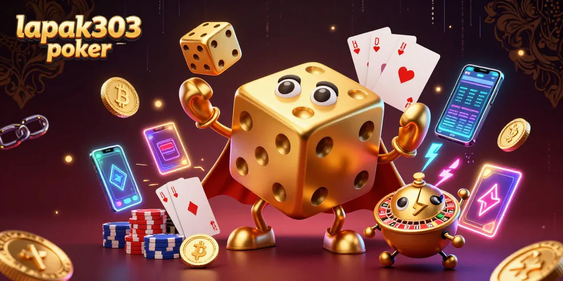Jelajahi pengalaman lapak303 poker dengan ilustrasi 3D menarik dari karakter kasino.