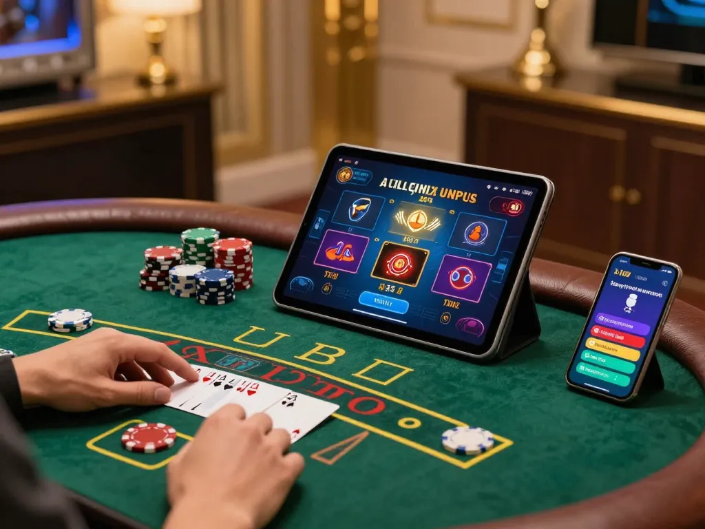 Engaging gameplay with 23win on tablet during online blackjack session at home.