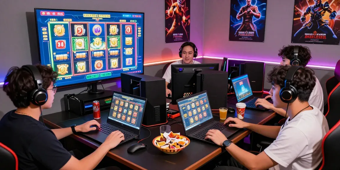playbook88 link showcasing enthusiastic gamers in a vibrant online gaming lounge
