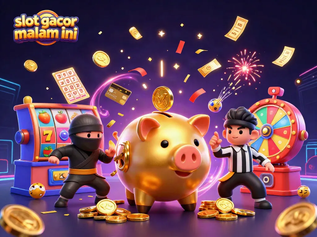 Spin the reels and win big with slot gacor malam ini in an exciting casino showdown illustration