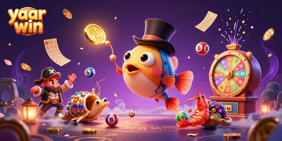 Engage with yaar win in an exciting deep-sea casino scene, featuring dynamic lottery elements and engaging characters.