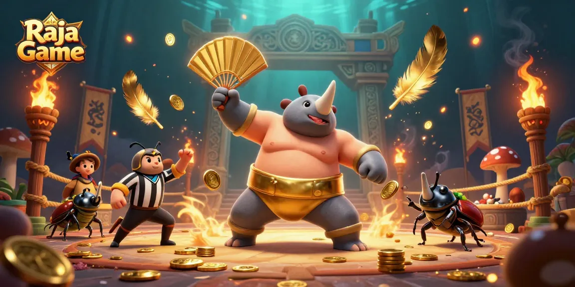Engage in thrilling gameplay with Raja Game featuring unique 3D cartoon characters in a vibrant arena.