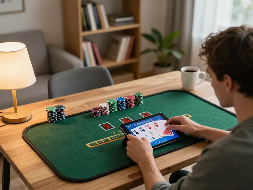 Player enjoying online blackjack on sites not on gamstop with vibrant game interface displayed.