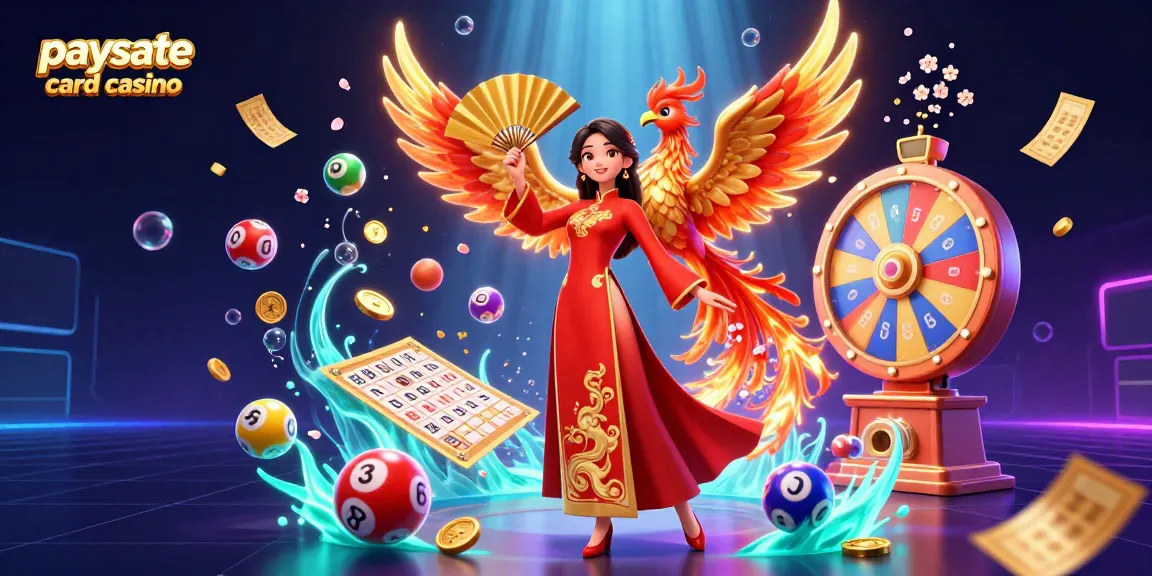 Illustration eines Paysafe Card Casinos, die eine lebendige 3D-Szene mit beeindruckenden Charakteren und Lotterieelementen zeigt.